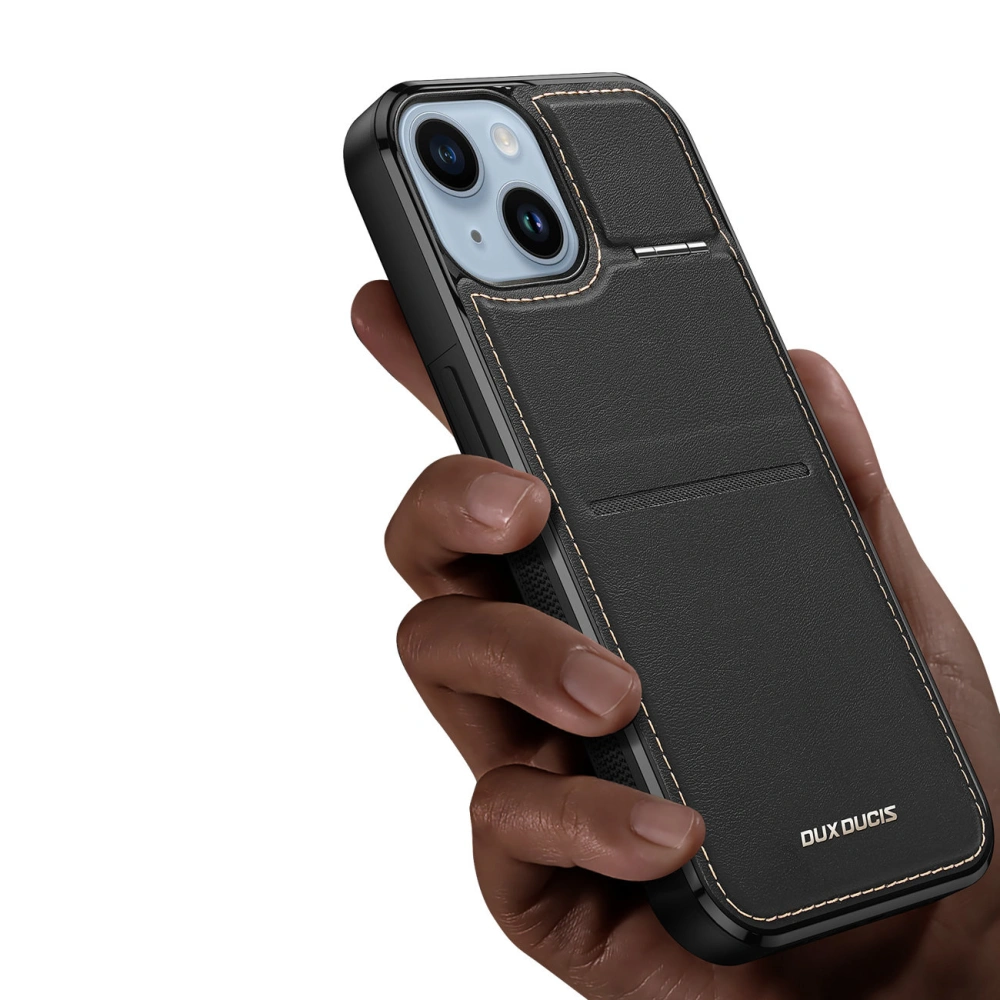 Etui Dux Ducis RFID Rafi MagApple iPhone 15 Plus / 14 Plus MagSafe portfel z podstawką 3w1 czarne