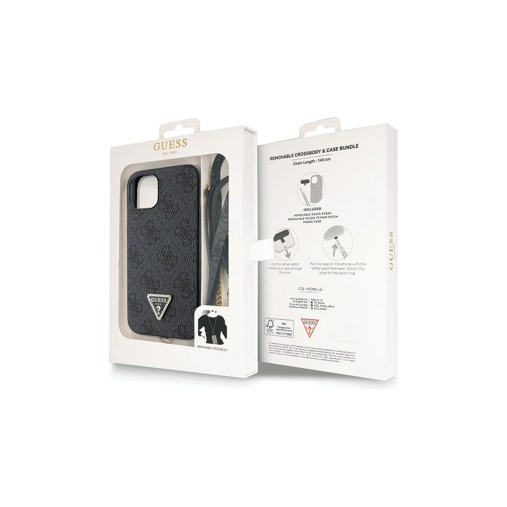 Etui Guess GUHCP13MP4TDSCPK Apple iPhone 13 hardcase Crossbody 4G Metal Logo czarny/black