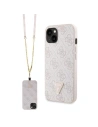 Guess Apple Geantă GUHCP13MP4TDSCPP iPhone 13 hardcase Crossbody 4G Metal Logo roz/roz