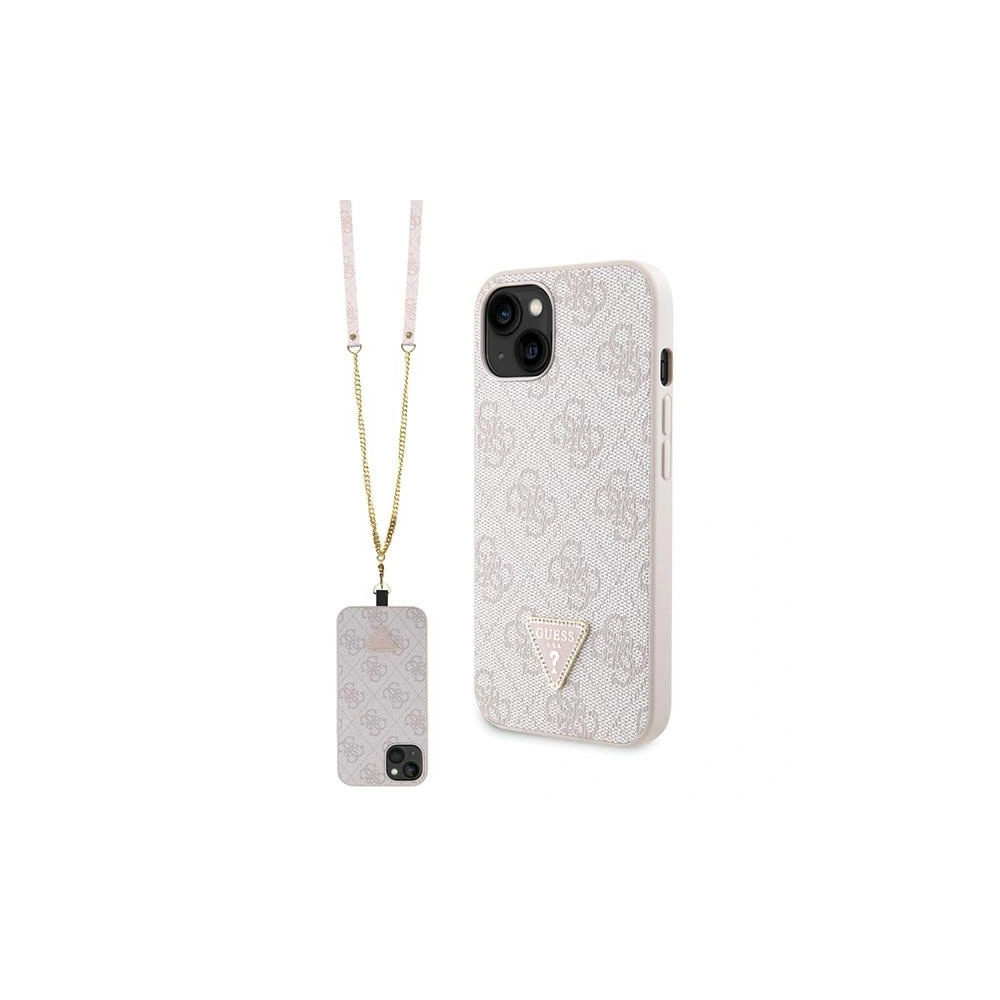 Etui Guess GUHCP13MP4TDSCPP Apple iPhone 13 hardcase Crossbody 4G Metal Logo różowy/pink