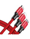 Kup USB kábel Baseus Rapid 3w1 Type C / Lightning / Micro 3A 1,2M - piros - BSU176RED - {ean13} - Sklep Home Screen