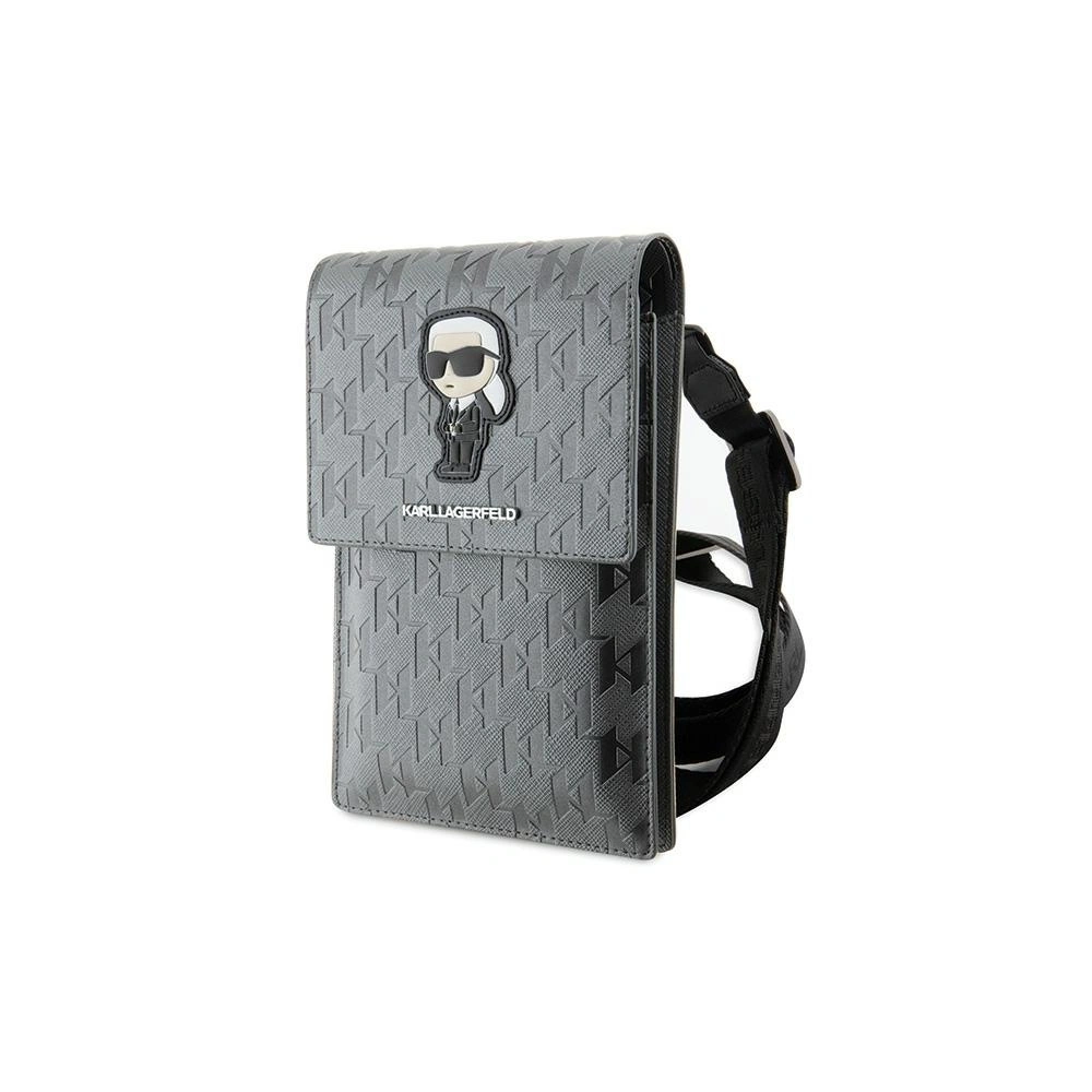 Torebka Karl Lagerfeld KLWBSAKHPKG Saffiano Monogram Ikonik srebrny/silver