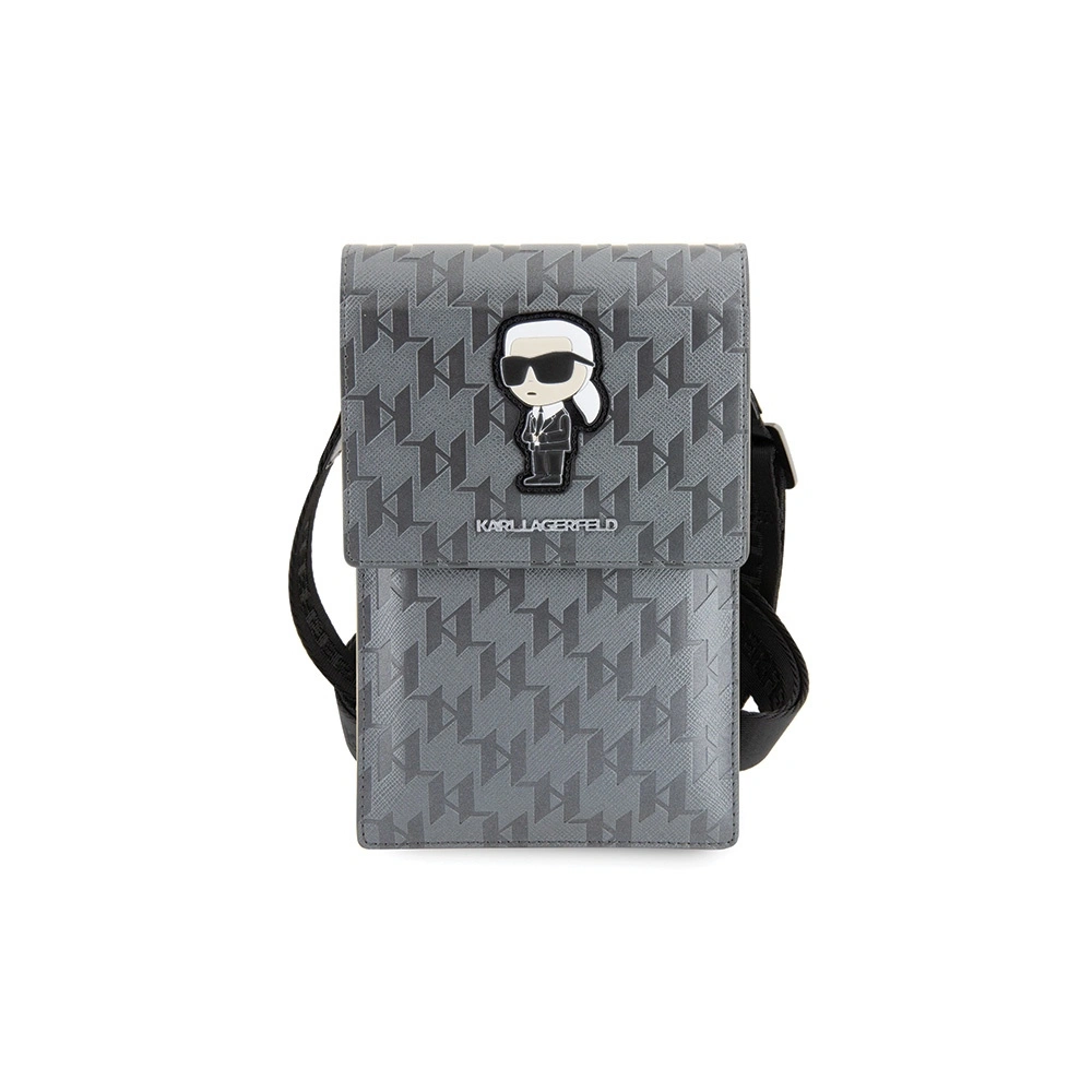 Torebka Karl Lagerfeld KLWBSAKHPKG Saffiano Monogram Ikonik srebrny/silver