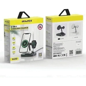 Kup Ładowarka indukcyjna AWEI W22 15W Fast Charging 4w1 czarny/black - AWEI150 - {ean13} - Sklep Home Screen