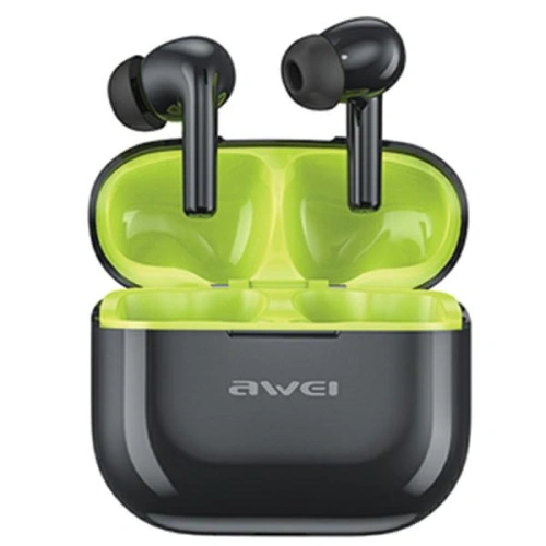 Kup Căști AWEI Bluetooth 5.3 T1 Pro + stație de andocare negru-verde/negru-verde - AWEI152 - {ean13} - Sklep Home Screen