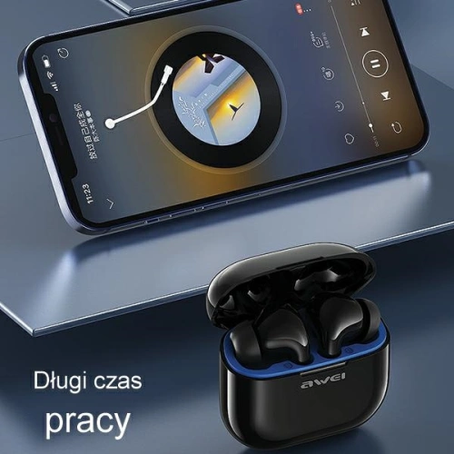 Kup Căști AWEI Bluetooth 5.3 T1 Pro + stație de andocare negru-verde/negru-verde - AWEI152 - {ean13} - Sklep Home Screen