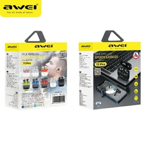 Kup AWEI Bluetooth 5.3 T1 Pro fülhallgató + dokkoló állomás fekete-zöld színben - AWEI152 - {ean13} - Sklep Home Screen