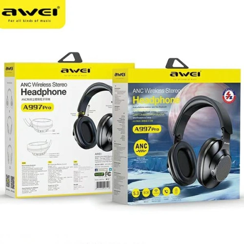 Kup Sluchátka přes hlavu AWEI A997 Pro ANC Bluetooth černá/black - AWEI153 - {ean13} - Sklep Home Screen