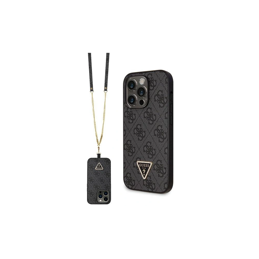 Etui Guess GUHCP14LP4TDSCPK Apple iPhone 14 Pro hardcase Crossbody 4G Metal Logo czarny/black