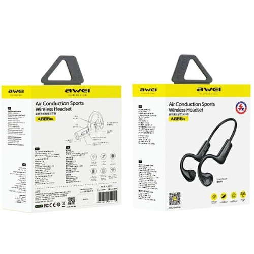 Buy AWEI A886BL Air Conduction black sports headphones - AWEI156 - {ean13} - Home Screen Store Europe
