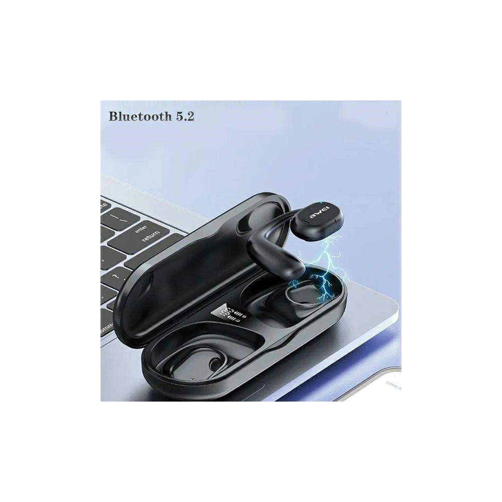 Słuchawki sportowe AWEI T69 + stacja dokująca Air Conduction czarny/black