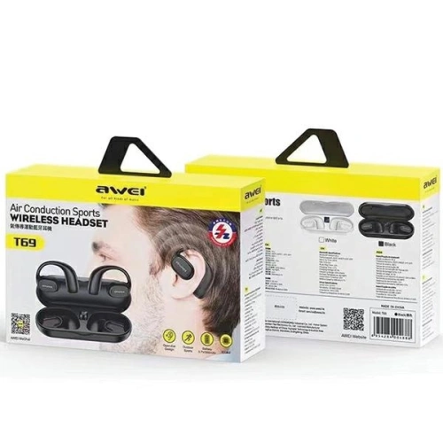 Kup AWEI T69 căști sport + dock Air Conduction negru / negru - AWEI158 - {ean13} - Sklep Home Screen