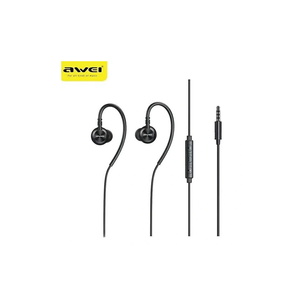 Słuchawki douszne AWEI L3 3,5mm jack czarny/black