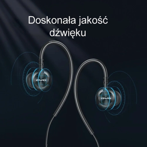 Kup AWEI L3 căști in-ear cu mufă de 3,5 mm negru/negru - AWEI159 - {ean13} - Sklep Home Screen