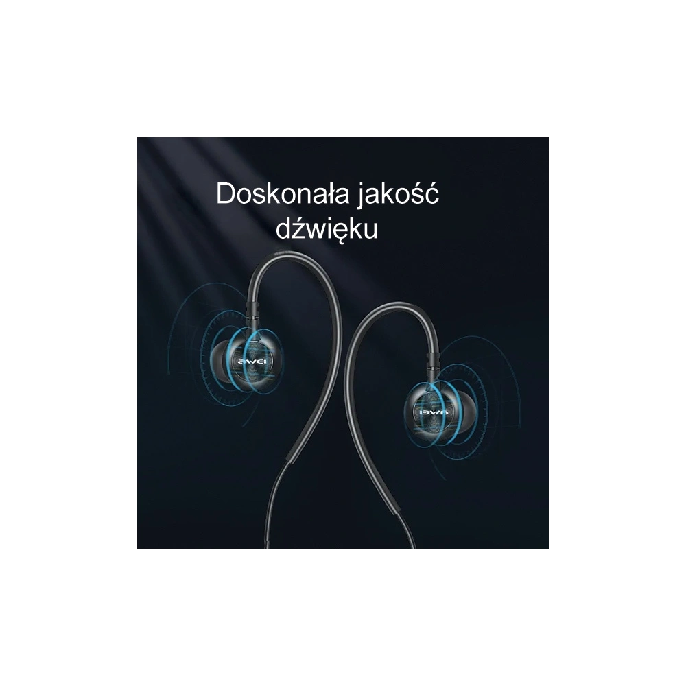 Słuchawki douszne AWEI L3 3,5mm jack czarny/black