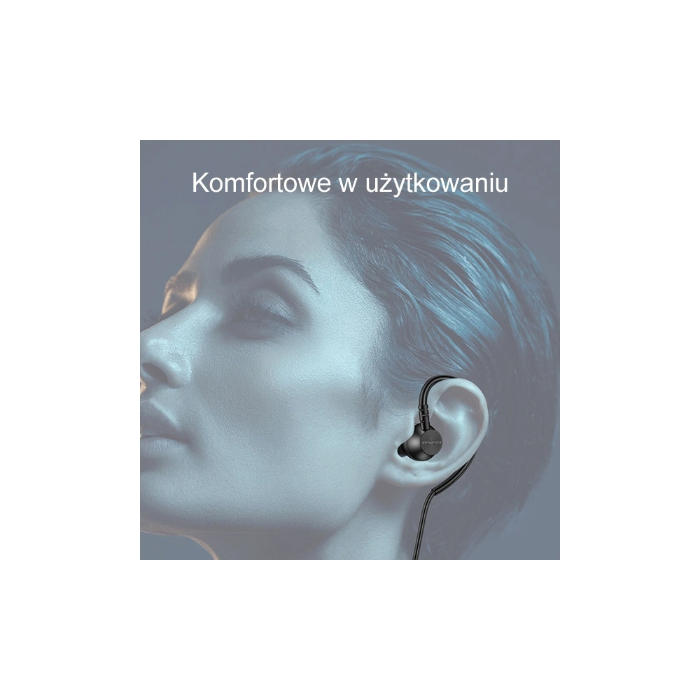 Słuchawki douszne AWEI L3 3,5mm jack czarny/black