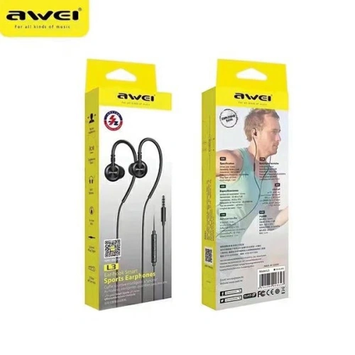 Kup AWEI L3 căști in-ear cu mufă de 3,5 mm negru/negru - AWEI159 - {ean13} - Sklep Home Screen