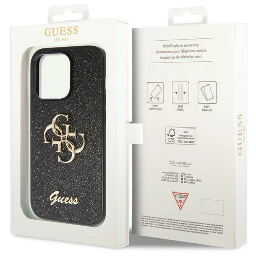 Kup Guess Apple Husă GUHCP14XHG4SGK iPhone 14 Pro Max hardcase Glitter Script Big 4G negru/negru - GUE2745 - {ean13} - Sklep Home Screen