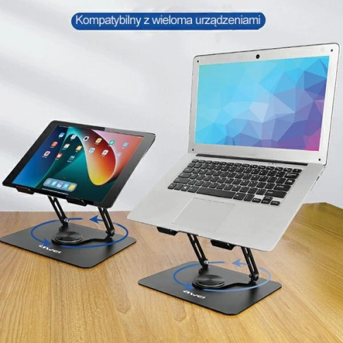 Kup AWEI X46 drehbare Tischhalterung für Laptops bis zu 16" schwarz/schwarz - AWEI161 - {ean13} - Sklep Home Screen