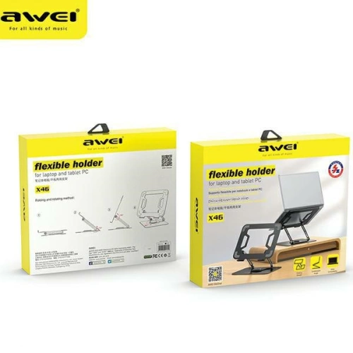 Kup AWEI X46 drehbare Tischhalterung für Laptops bis zu 16" schwarz/schwarz - AWEI161 - {ean13} - Sklep Home Screen