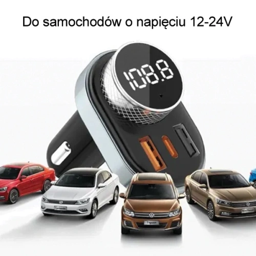 Kup Transmiter FM AWEI C-843, zestaw głośnomówiący, Bluetooth 5.0, MP3, 1xUSB-A, 1xUSB-C czarny/black - AWEI162 - {ean13} - Sklep Home Screen