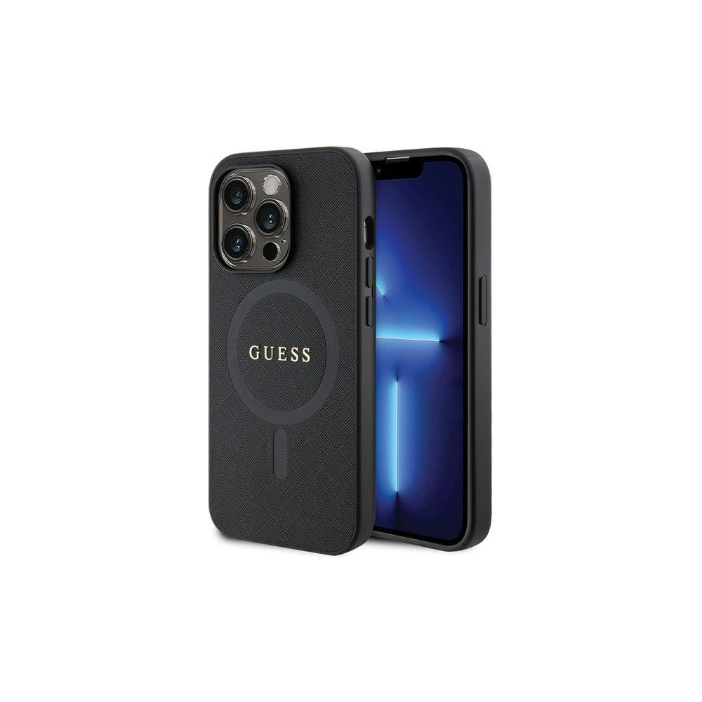 Etui Guess GUHMP14LPSAHMCK Apple iPhone 14 Pro hardcase Saffiano MagSafe czarny/black