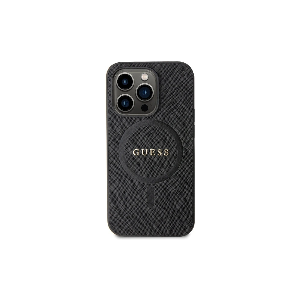 Etui Guess GUHMP14LPSAHMCK Apple iPhone 14 Pro hardcase Saffiano MagSafe czarny/black