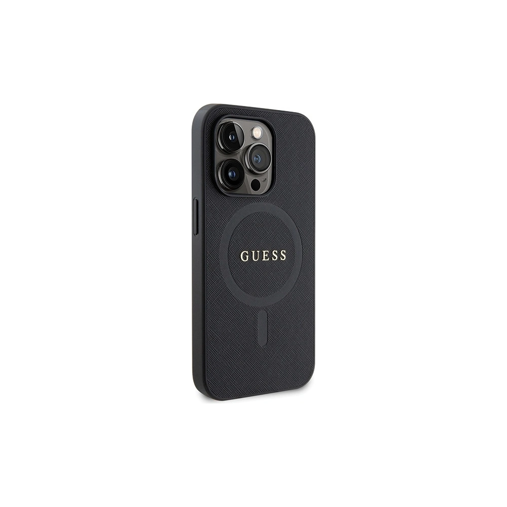 Etui Guess GUHMP14LPSAHMCK Apple iPhone 14 Pro hardcase Saffiano MagSafe czarny/black