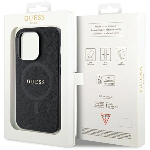 Kup Etui Guess GUHMP14XPSAHMCK Apple iPhone 14 Pro Max keménytok Saffiano MagSafe fekete/black - GUE2753 - {ean13} - Sklep Home Screen