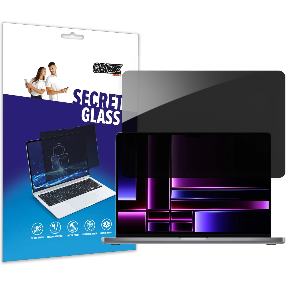 Matowe szkło prywatyzujące GrizzGlass SecretGlass do Apple MacBook Pro 14" 2021-2025 (M1/M2/M3/M4/M5)