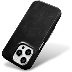 Kup Etui iCarer Curved Edge Oil Wax Real Leather Folio Case MagSafe Apple iPhone 15 Pro černé - ICR489 - {ean13} - Sklep Home Screen