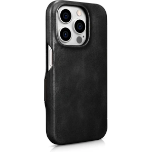 Kup Etui iCarer Curved Edge Oil Wax Real Leather Folio Case MagSafe Apple iPhone 15 Pro černé - ICR489 - {ean13} - Sklep Home Screen