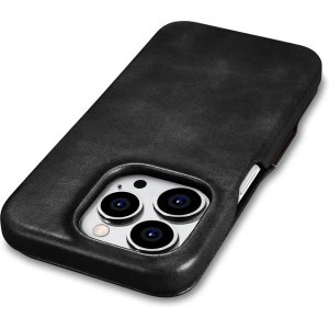 Kup Etui iCarer Curved Edge Oil Wax Real Leather Folio Case MagSafe Apple iPhone 15 Pro černé - ICR489 - {ean13} - Sklep Home Screen