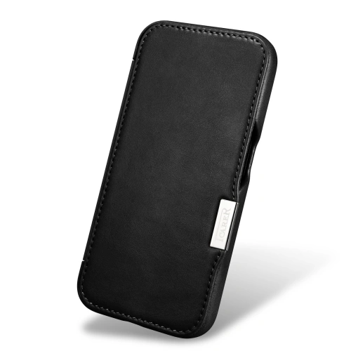 Kup Case iCarer Curved Edge Oil Wax Echtleder Folio Case MagSafe Apple iPhone 15 Pro schwarz - ICR489 - {ean13} - Sklep Home Screen