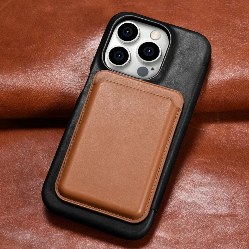 Kup Case iCarer Curved Edge Oil Wax Echtleder Folio Case MagSafe Apple iPhone 15 Pro schwarz - ICR489 - {ean13} - Sklep Home Screen