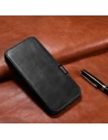Kup Case iCarer Curved Edge Oil Wax Echtleder Folio Case MagSafe Apple iPhone 15 Pro schwarz - ICR489 - {ean13} - Sklep Home Screen