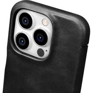 Kup Etui iCarer Curved Edge Oil Wax Real Leather Folio Case MagSafe Apple iPhone 15 Pro černé - ICR489 - {ean13} - Sklep Home Screen