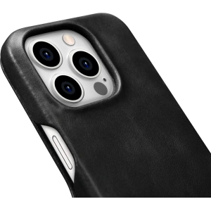 Kup Case iCarer Curved Edge Oil Wax Echtleder Folio Case MagSafe Apple iPhone 15 Pro schwarz - ICR489 - {ean13} - Sklep Home Screen