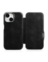 Kup Etui iCarer Curved Edge Oil Wax Real Leather Folio Case MagSafe Apple iPhone 15 czarne - ICR490 - {ean13} - Sklep Home Screen