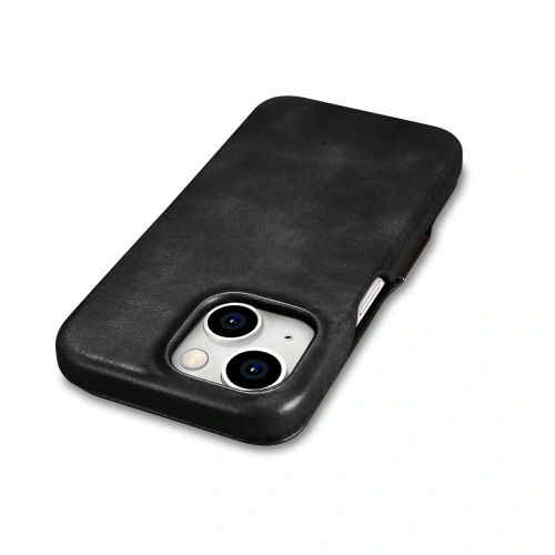 Kup Etui iCarer Curved Edge Oil Wax Real Leather Folio Case MagSafe Apple iPhone 15 czarne - ICR490 - {ean13} - Sklep Home Screen