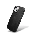 Kup Etui iCarer Curved Edge Oil Wax Real Leather Folio Case MagSafe Apple iPhone 15 czarne - ICR490 - {ean13} - Sklep Home Screen