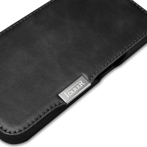 Kup Etui iCarer Curved Edge Oil Wax Real Leather Folio Case MagSafe Apple iPhone 15 černé - ICR490 - {ean13} - Sklep Home Screen