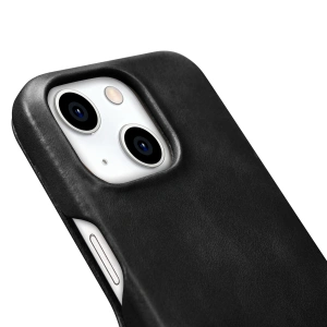 Kup Etui iCarer Curved Edge Oil Wax Real Leather Folio Case MagSafe Apple iPhone 15 černé - ICR490 - {ean13} - Sklep Home Screen