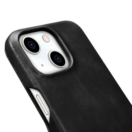Kup Etui iCarer Curved Edge Oil Wax Real Leather Folio Case MagSafe Apple iPhone 15 černé - ICR490 - {ean13} - Sklep Home Screen