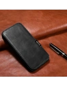 Kup Etui iCarer Curved Edge Oil Wax Real Leather Folio Case MagSafe Apple iPhone 15 czarne - ICR490 - {ean13} - Sklep Home Screen