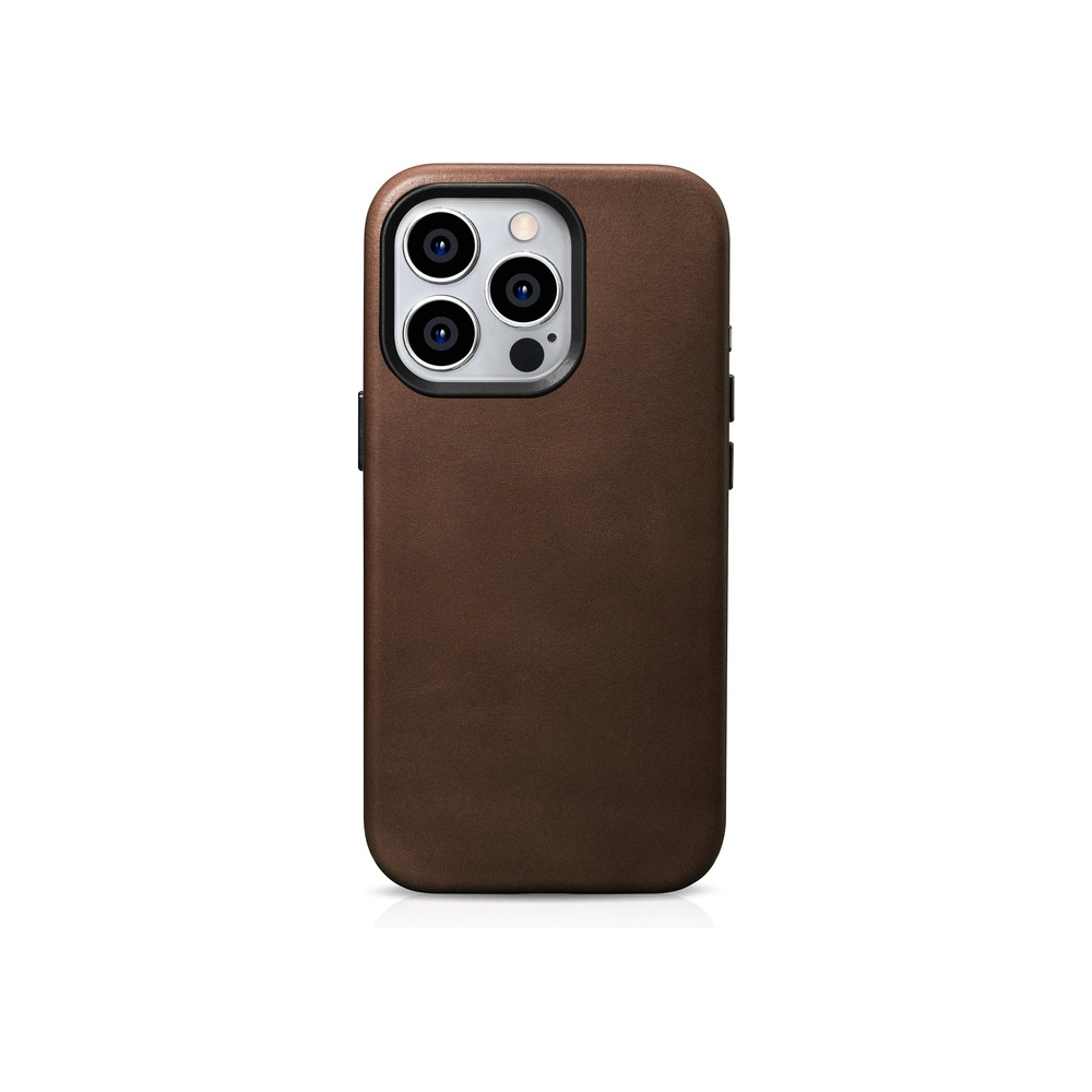 Etui iCarer Oil Wax Premium Leather MagSafe Apple iPhone 15 Pro Max brązowe