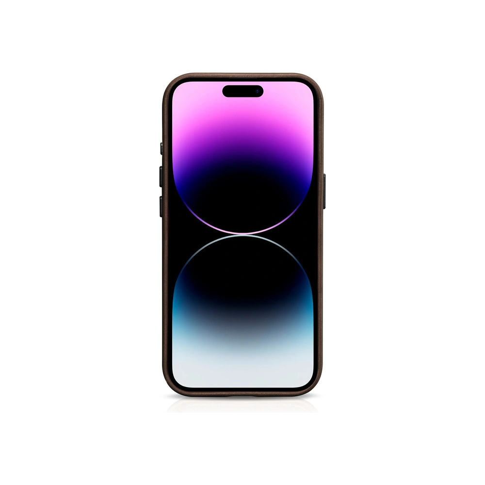 Etui iCarer Oil Wax Premium Leather MagSafe Apple iPhone 15 Pro Max brązowe