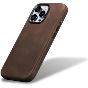 Buy iCarer Oil Wax Premium Leather MagSafe Apple iPhone 15 Pro Max brown - ICR491 - {ean13} - Home Screen Store Europe