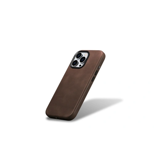 Buy iCarer Oil Wax Premium Leather MagSafe Apple iPhone 15 Pro Max brown - ICR491 - {ean13} - Home Screen Store Europe