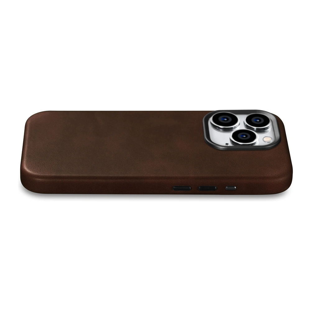 Etui iCarer Oil Wax Premium Leather MagSafe Apple iPhone 15 Pro Max brązowe